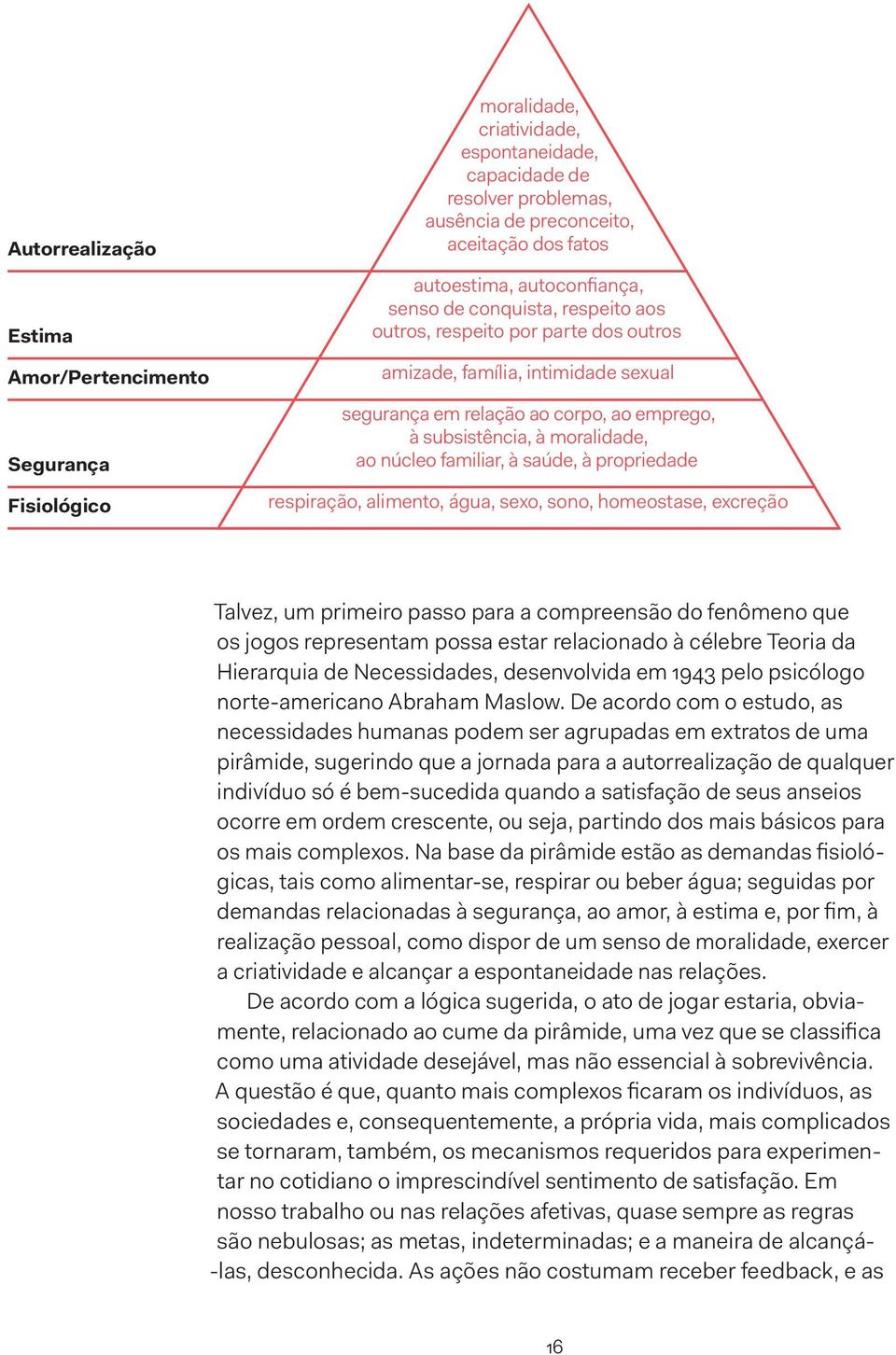 núcleo familiar, à saúde, à propriedade respiração, alimento, água, sexo, sono, homeostase, excreção Talvez, um primeiro passo para a compreensão do fenômeno que os jogos representam possa estar