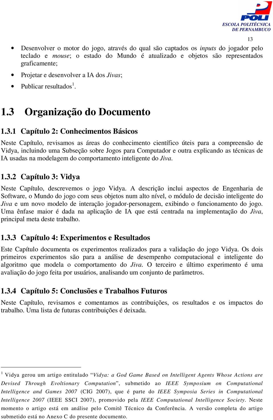 Organização do Documento 1.3.