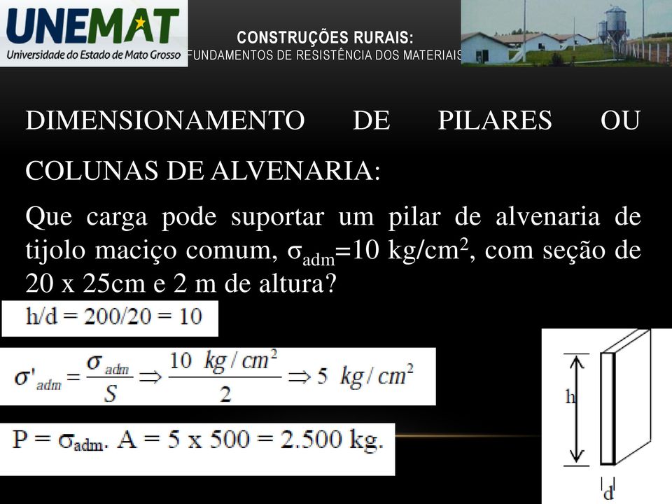 de alvenaria de tijolo maciço comum, σ adm