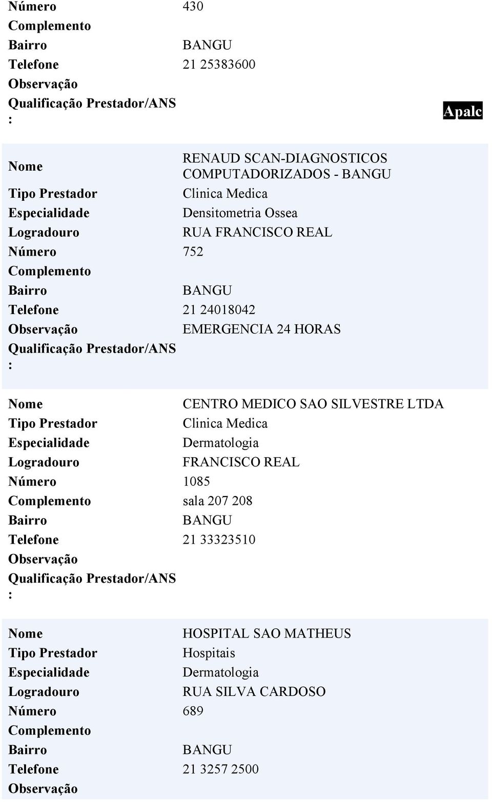 21 24018042 EMERGENCIA 24 HORAS CENTRO MEDICO SAO SILVESTRE LTDA