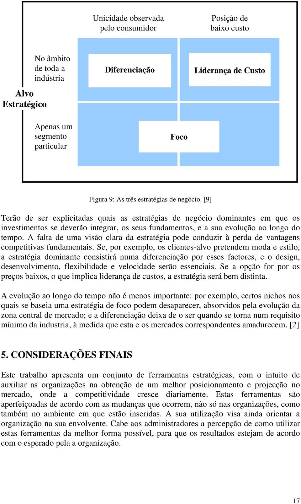 A falta de uma visão clara da estratégia pode conduzir à perda de vantagens competitivas fundamentais.