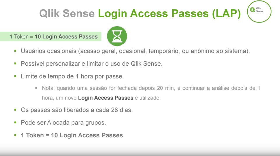Limite de tempo de 1 hora por passe.