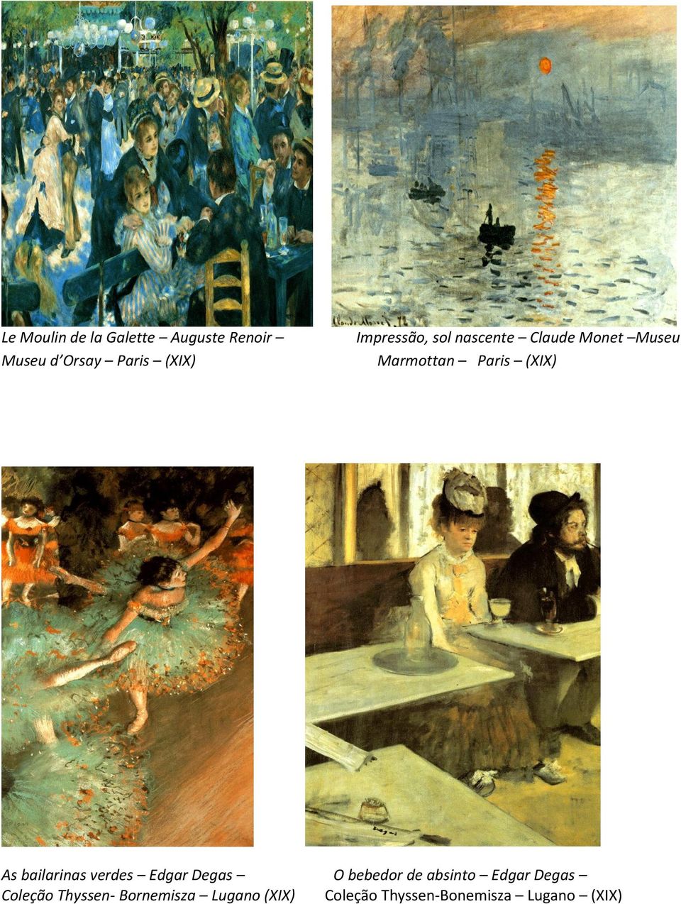 bailarinas verdes Edgar Degas O bebedor de absinto Edgar Degas