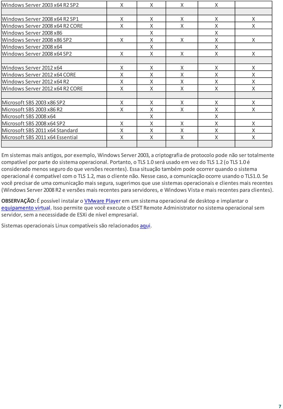 SBS 2008 x64 SP2 Microsoft SBS 2011 x64 Standard Microsoft SBS 2011 x64 Essential Em sistemas mais antigos, por exemplo, Windows Server 2003, a criptografia de protocolo pode não ser totalmente