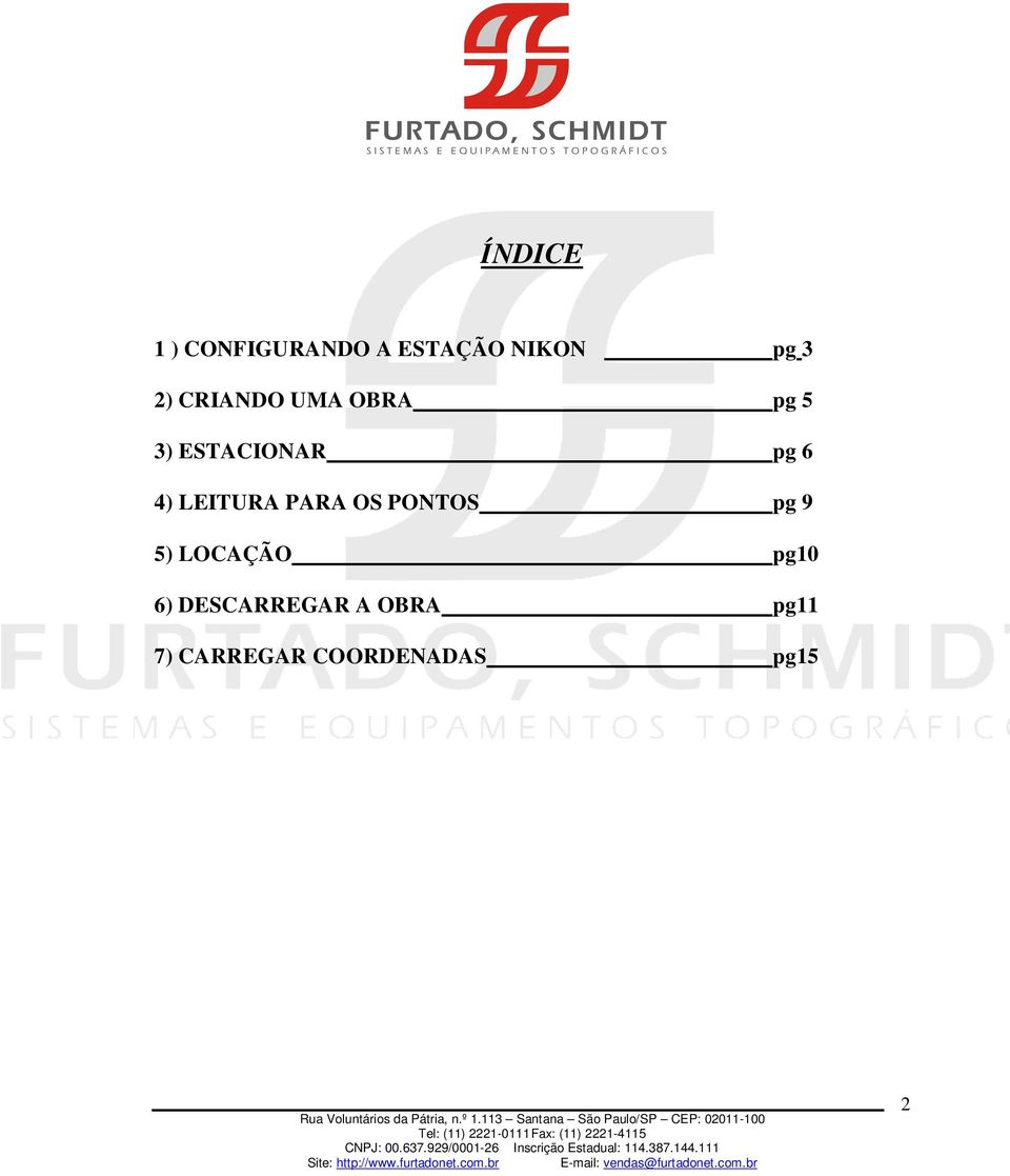 LEITURA PARA OS PONTOS pg 9 5) LOCAÇÃO pg10 6)