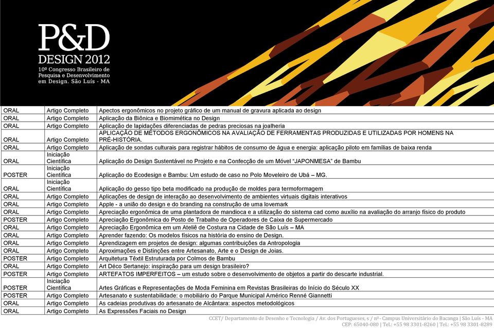 Artigo Completo Aplicação de sondas culturais para registrar hábitos de consumo de água e energia: aplicação piloto em famílias de baixa renda Científica Aplicação do Design Sustentável no Projeto e