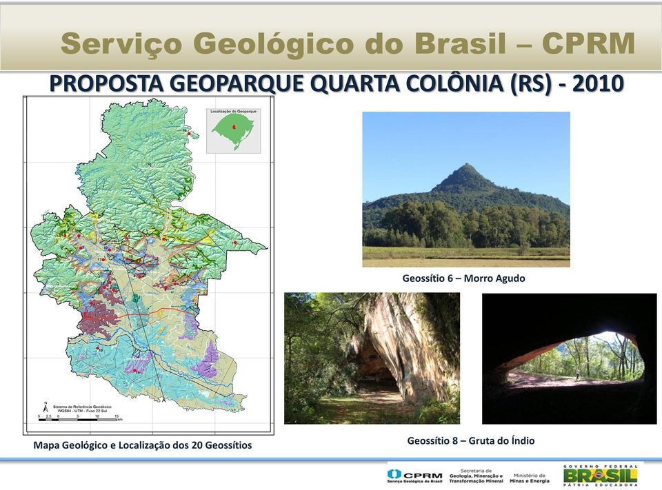 Mapa Geológico e Localização dos 20