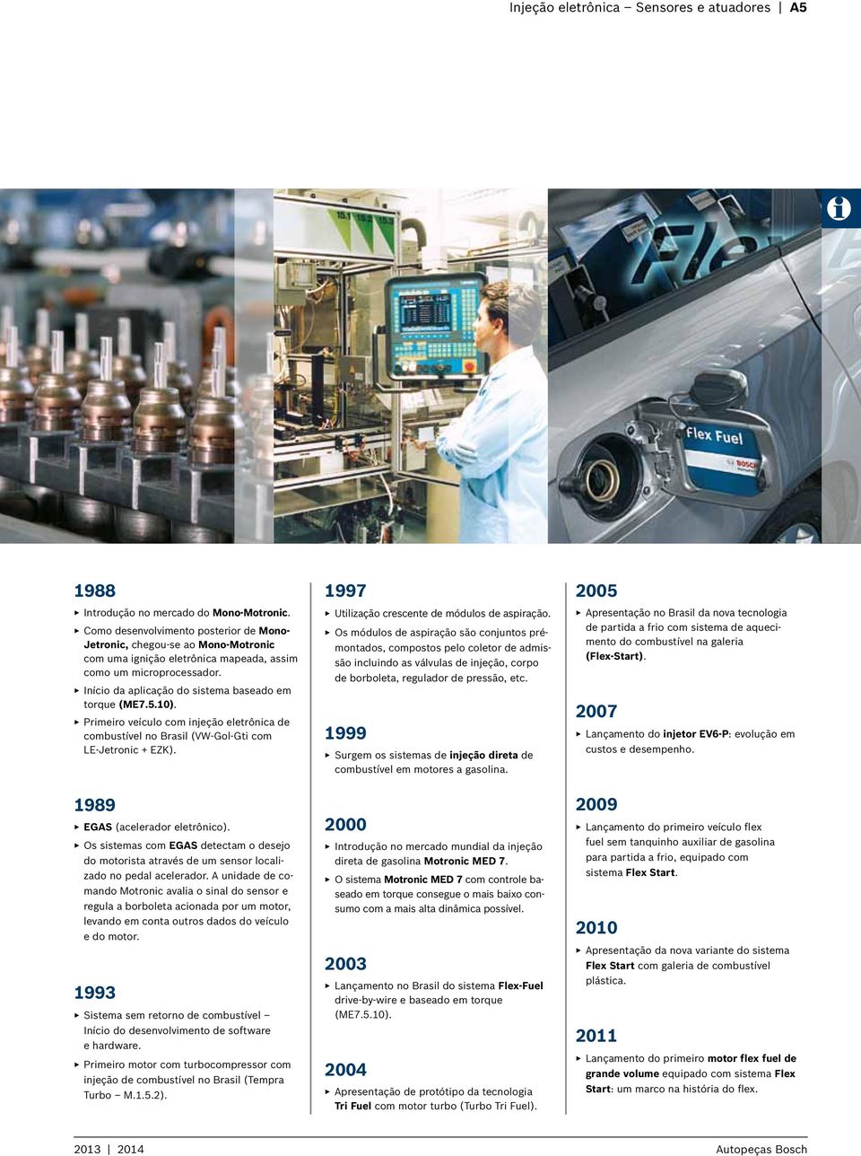 EEInício da aplicação do sistema baseado em torque (ME7.5.10). EEPrimeiro veículo com injeção eletrônica de combustível no Brasil (VW-Gol-Gti com LE-Jetronic + EZK).