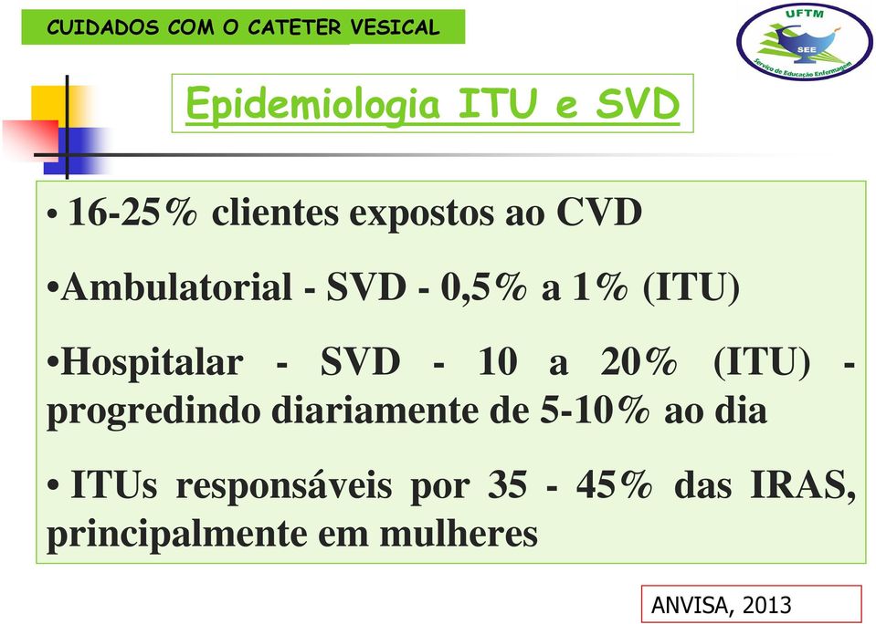 20% (ITU) - progredindo diariamente de 5-10% ao dia ITUs