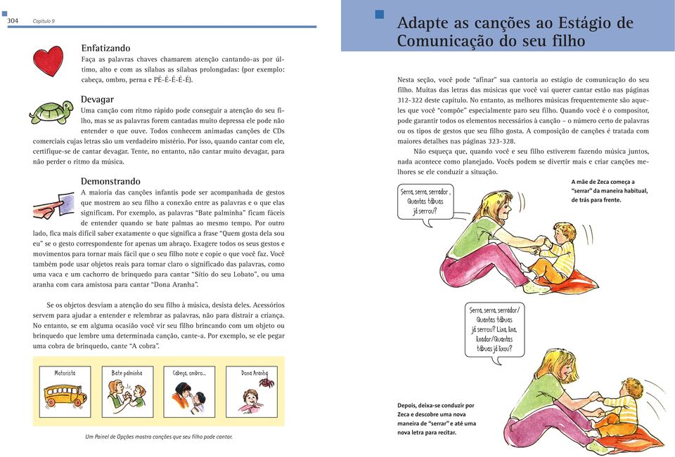 Devagar Uma canção com ritmo rápido pode conseguir a atenção do seu filho, mas se as palavras forem cantadas muito depressa ele pode não entender o que ouve.