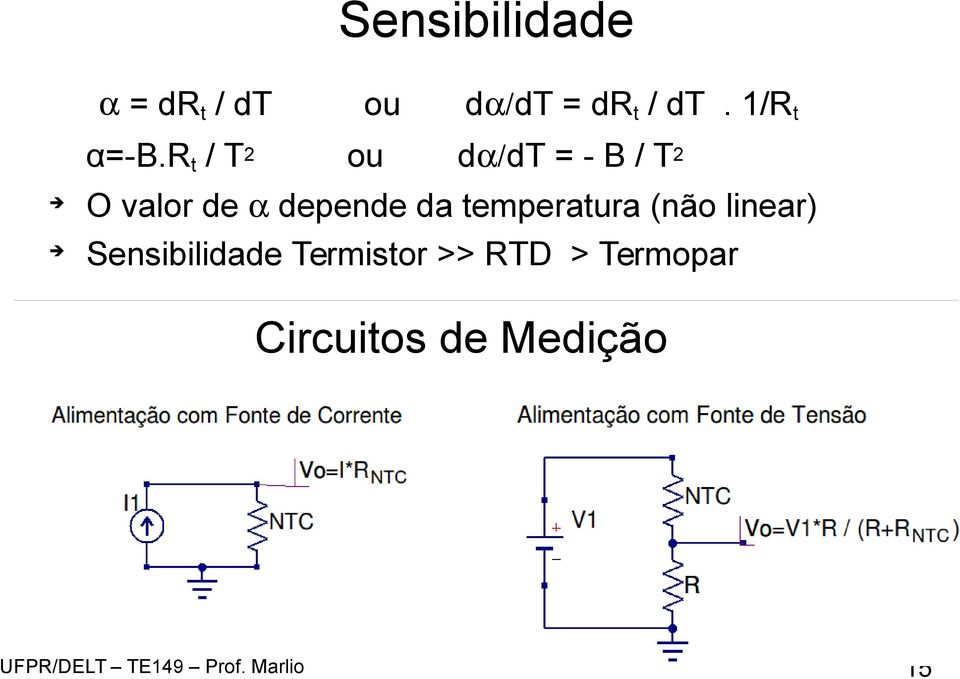 1/Rt d dt = - B / T2 O valor de depende da