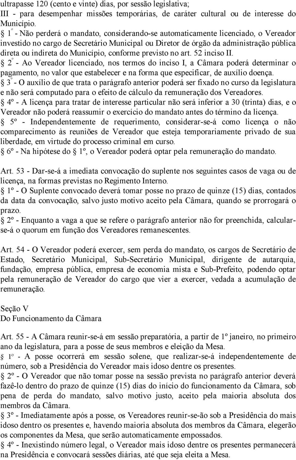 Município, conforme previsto no art. 52 inciso II.