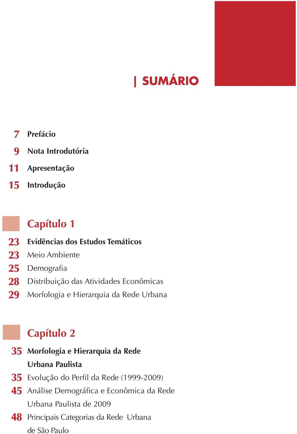 Urbana 35 35 45 48 Capítulo 2 Morfologia e Hierarquia da Rede Urbana Paulista Evolução do Perfil da Rede