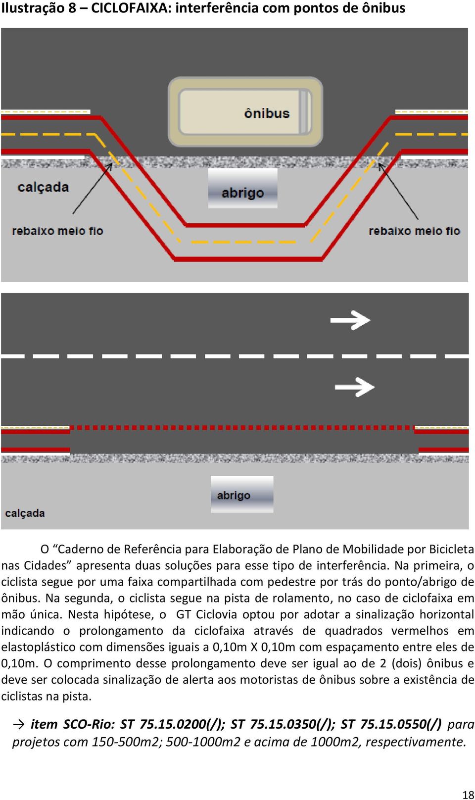 Na segunda, o ciclista segue na pista de rolamento, no caso de ciclofaixa em mão única.