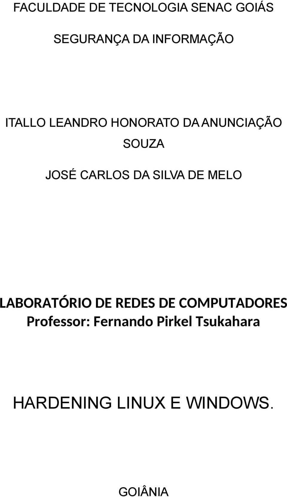 SILVA DE MELO LABORATÓRIO DE REDES DE COMPUTADORES