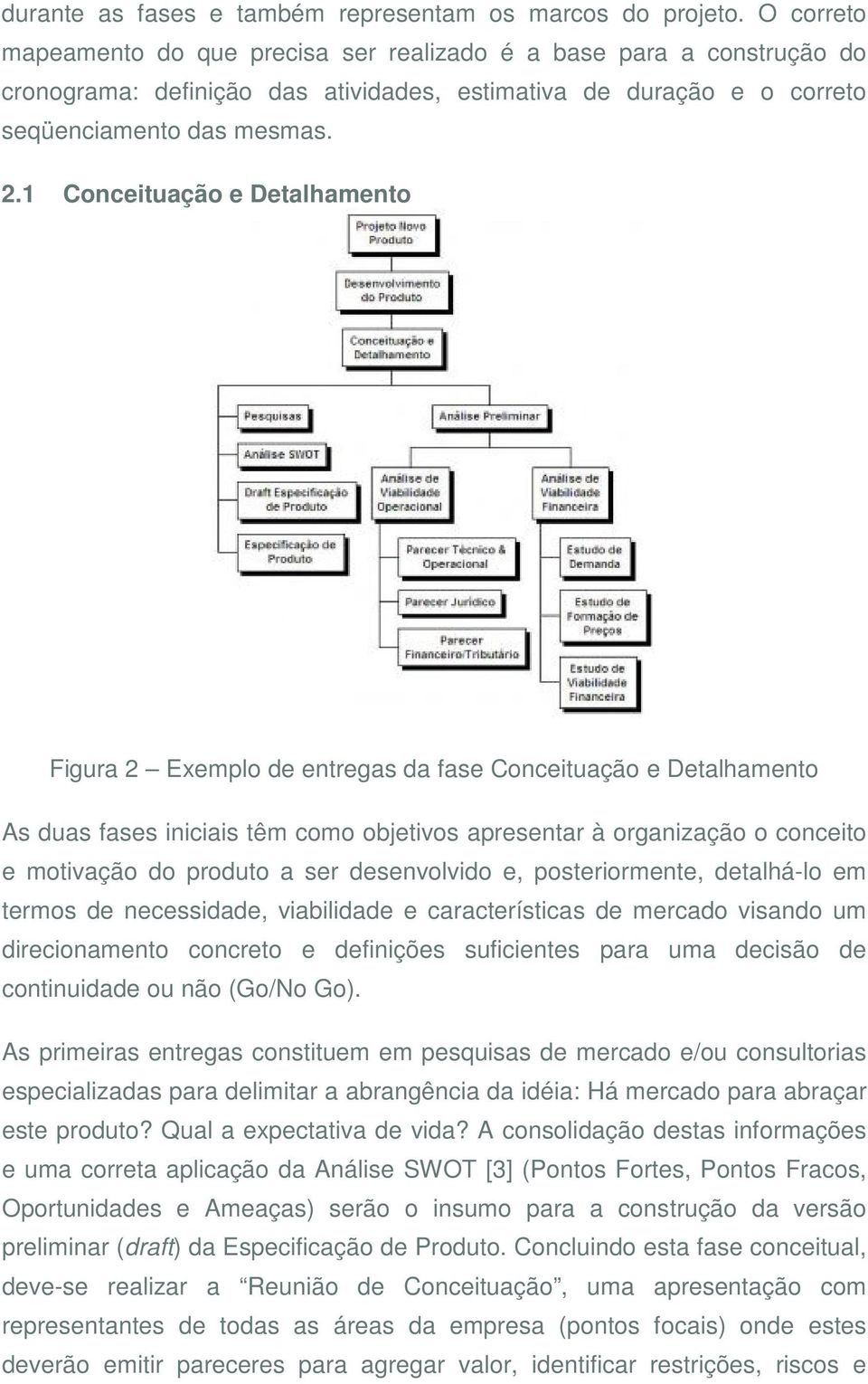 1 Conceituação e Detalhamento Figura 2 Exemplo de entregas da fase Conceituação e Detalhamento As duas fases iniciais têm como objetivos apresentar à organização o conceito e motivação do produto a