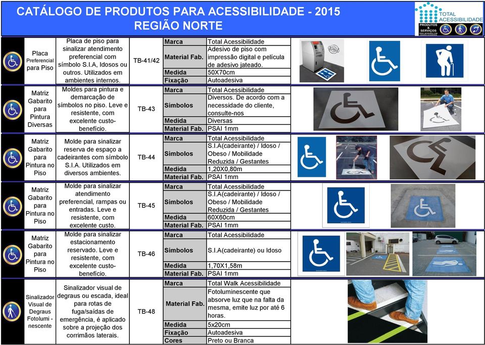 Leve e resistente, com excelente custobenefício. Molde para sinalizar reserva de espaço a cadeirantes com símbolo S.I.A. Utilizados em diversos ambientes.