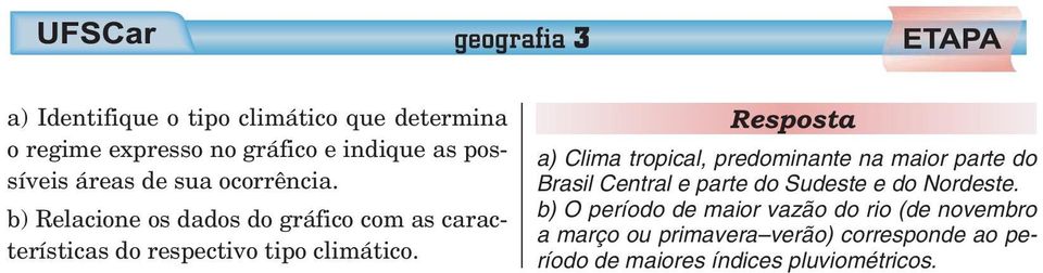 a) Clima tropical, predominante na maior parte do Brasil Central e parte do Sudeste e do Nordeste.