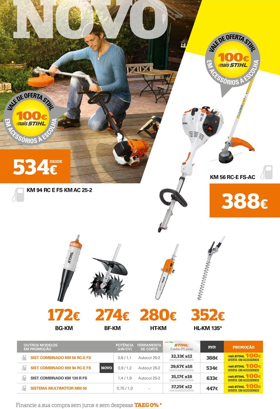 COMBINADO KM 94 RC-E FS NOVO 0,9 / 1,2 Autocut 25-2 29,67 x18 100 mensalidades 534 OFERTA EM ACESSÓRIOS SIST.