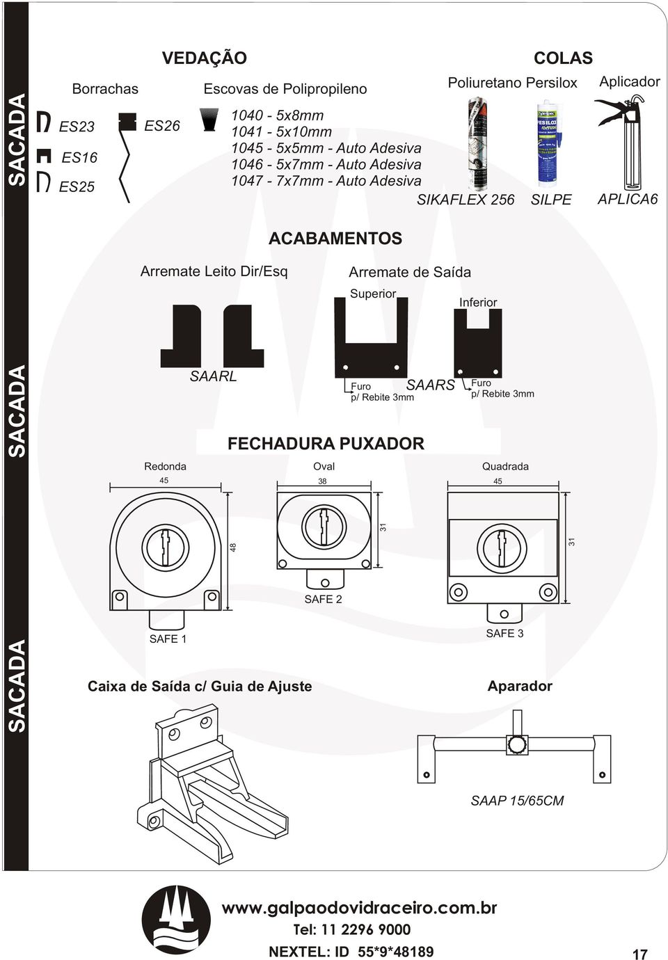 - Auto Adesiva SIKAFLEX 256 ACABAMENTOS Arremate de Saída Superior Furo p/ Rebite 3mm FECHADURA PUXADOR Oval SAFE 2 31 SAARS