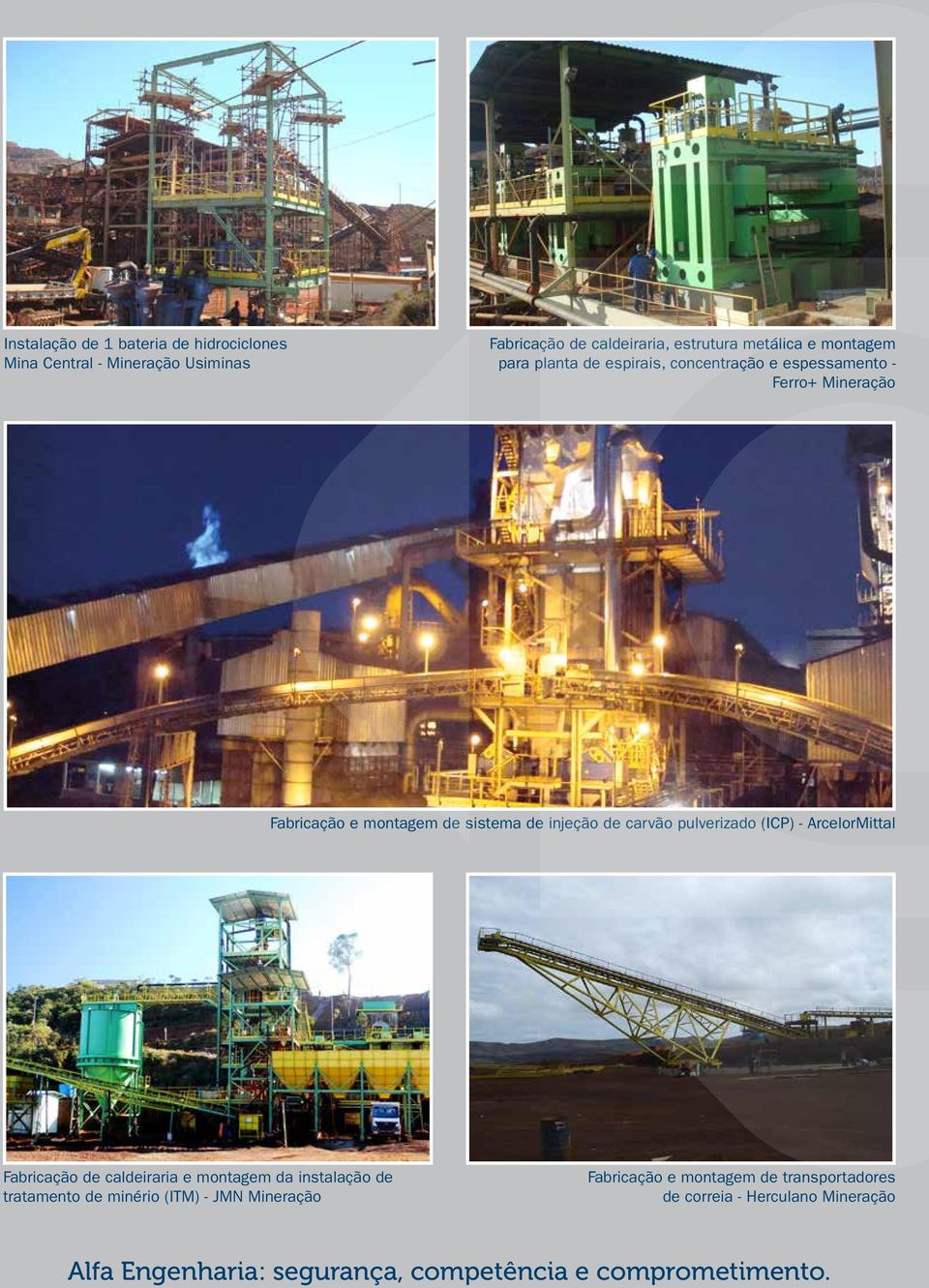 carvão pulverizado (ICP) - ArcelorMittal Fabricação de caldeiraria e montagem da instalação de tratamento de minério (ITM) - JMN