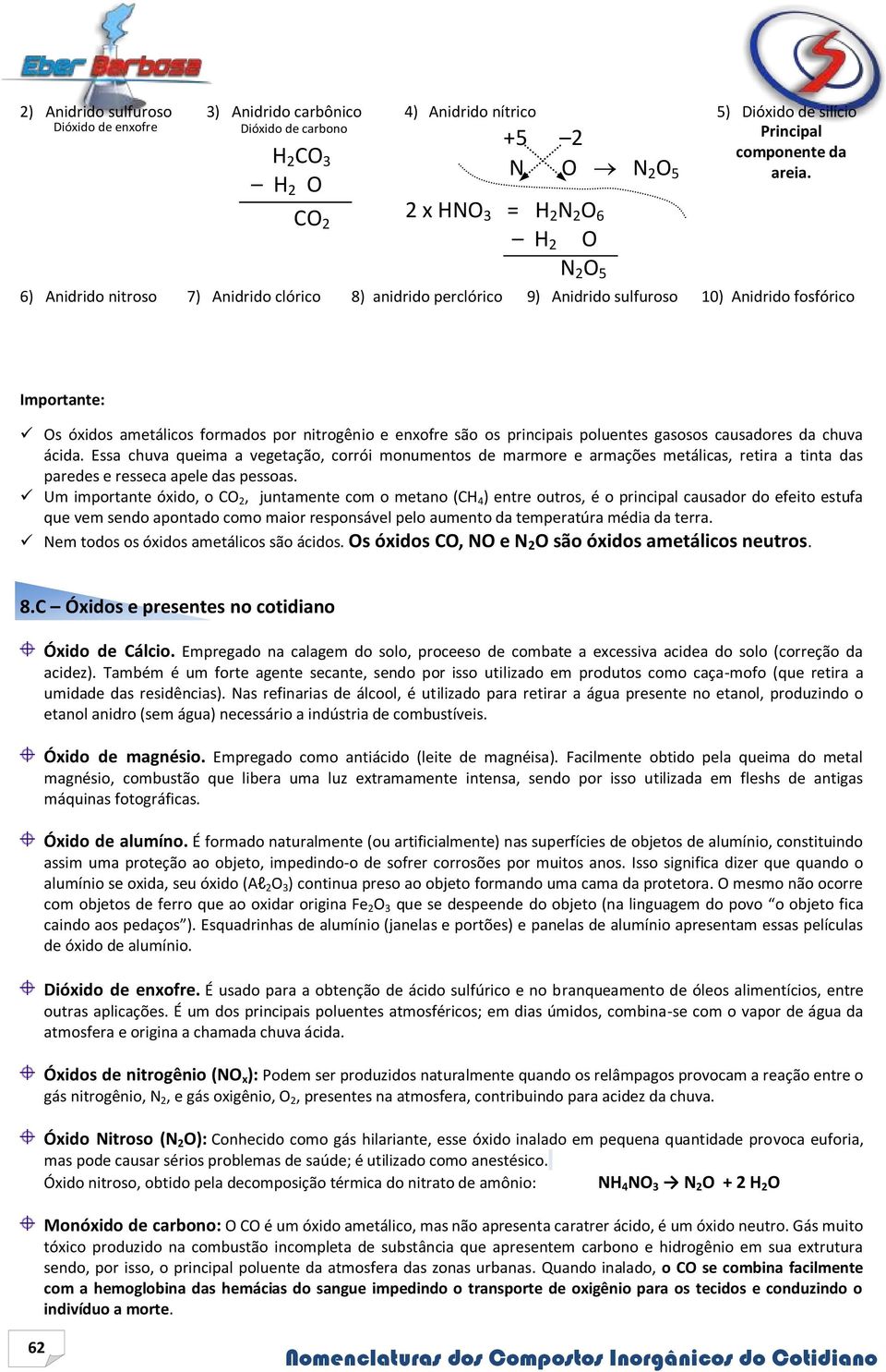 óxidos ametálicos formados por nitrogênio e enxofre são os principais poluentes gasosos causadores da chuva ácida.