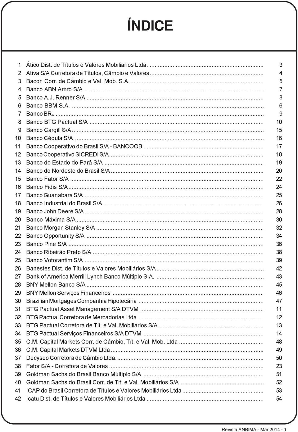 .. 9 Banco BTG Pactual S/A... 10 Banco Cargill S/A... 15 Banco Cédula S/A... 16 Banco Cooperativo do Brasil S/A - BANCOOB... 17 Banco Cooperativo SICREDI S/A... 18 Banco do Estado do Pará S/A.