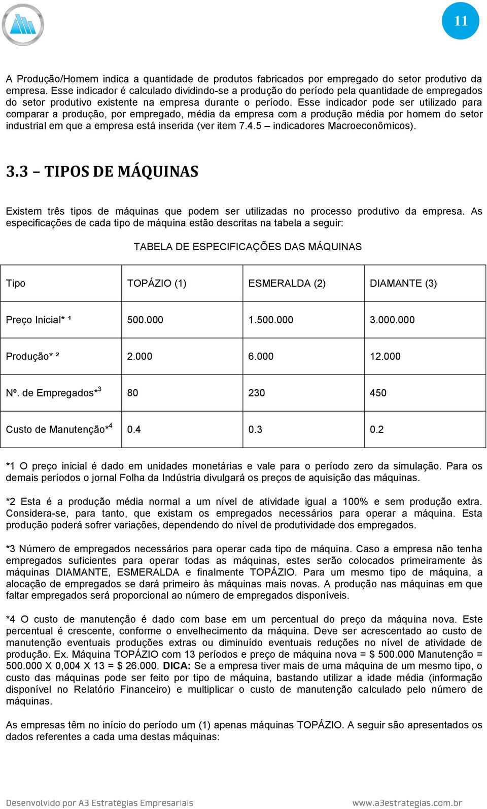 Esse indicador pode ser utilizado para comparar a produção, por empregado, média da empresa com a produção média por homem do setor industrial em que a empresa está inserida (ver item 7.4.