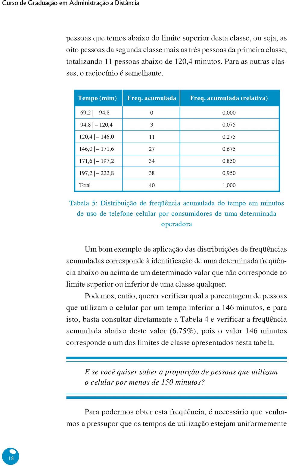 acumulada 0 3 11 27 34 38 40 Freq.