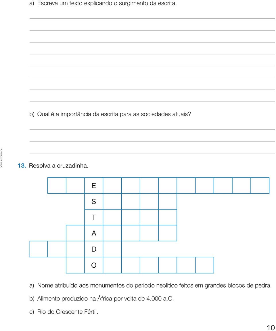 Resolva a cruzadinha.