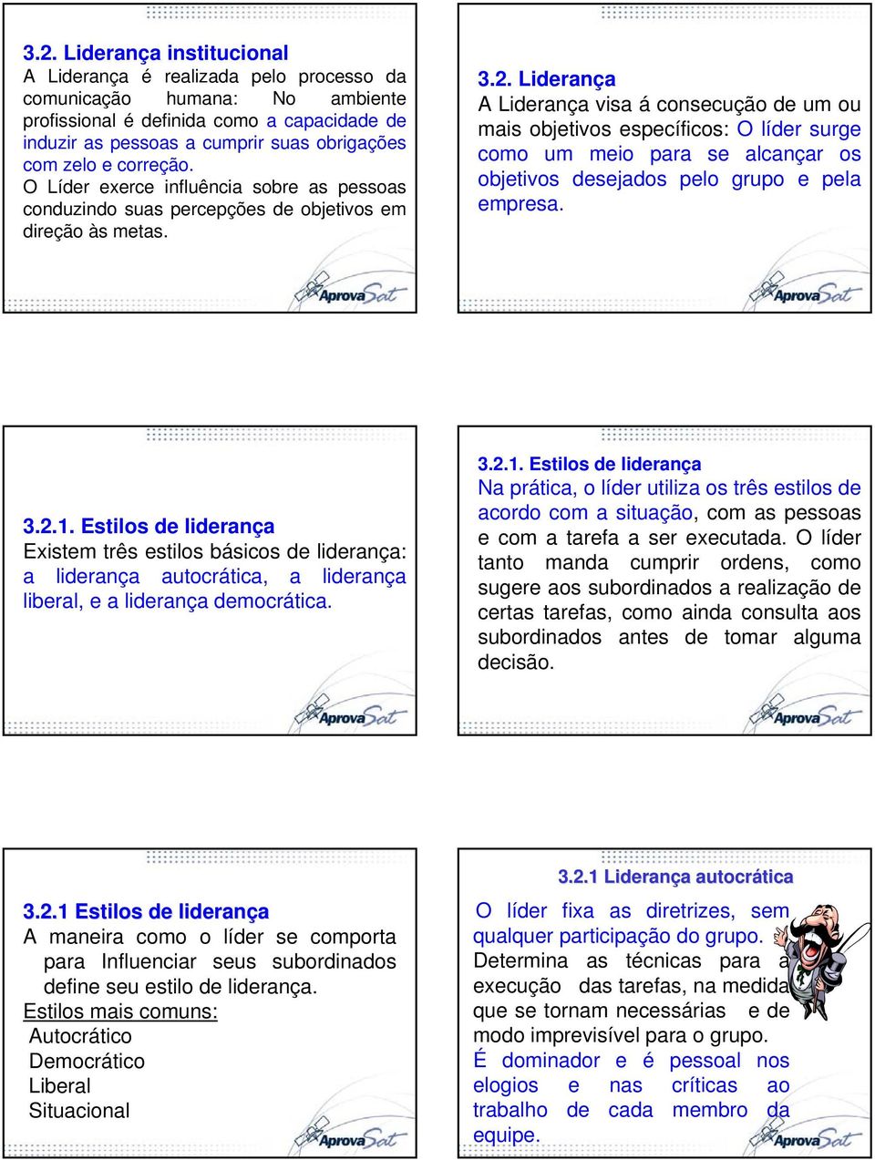 Liderança A Liderança visa á consecução de um ou mais objetivos específicos: O líder surge como um meio para se alcançar os objetivos desejados pelo grupo e pela empresa. 3.2.1.