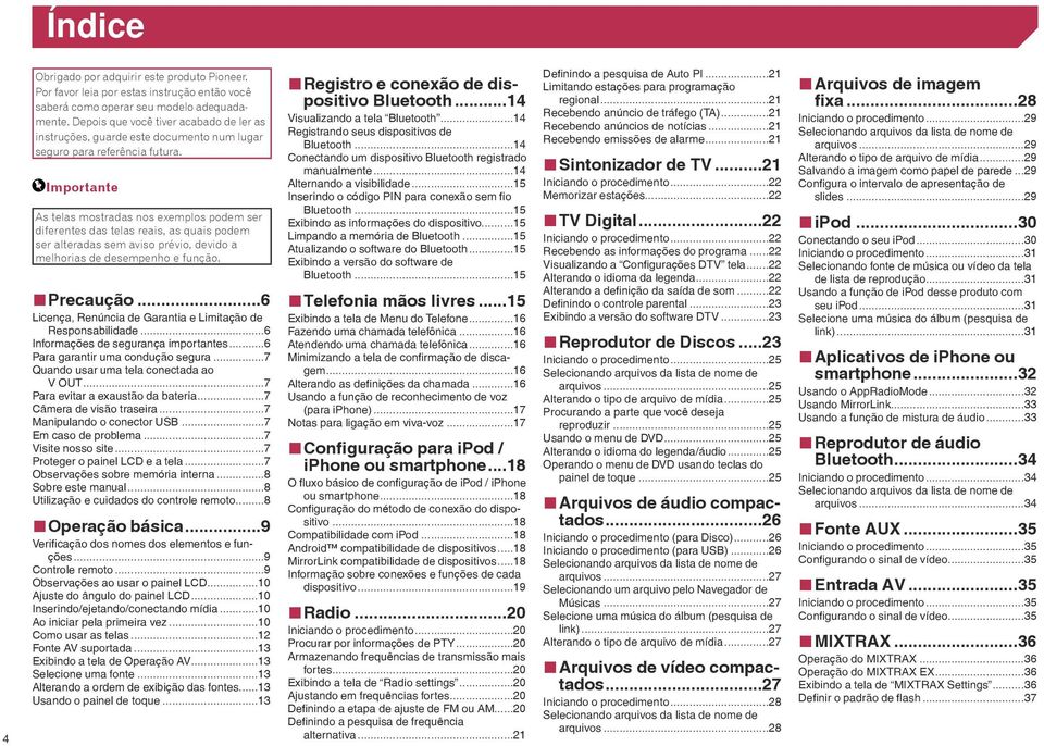 Importante As telas mostradas nos exemplos podem ser diferentes das telas reais, as quais podem ser alteradas sem aviso prévio, devido a melhorias de desempenho e função. Precaução.