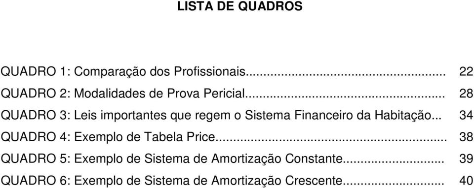 .. 28 QUADRO 3: Leis importantes que regem o Sistema Financeiro da Habitação.