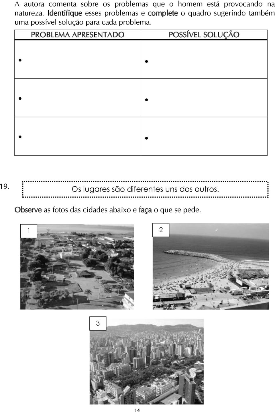 solução para cada problema. PROBLEMA APRESENTADO POSSÍVEL SOLUÇÃO 19.