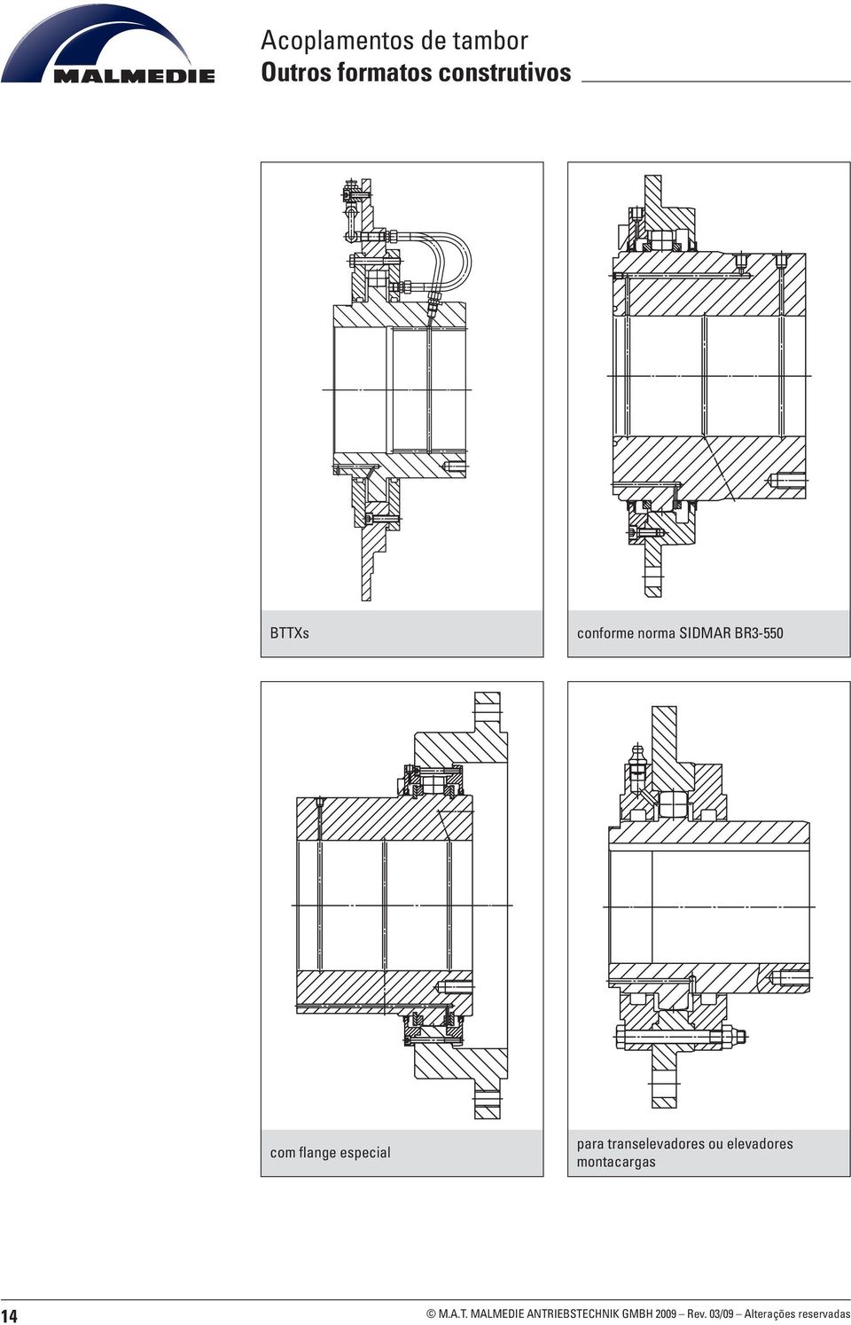 com flange especial para