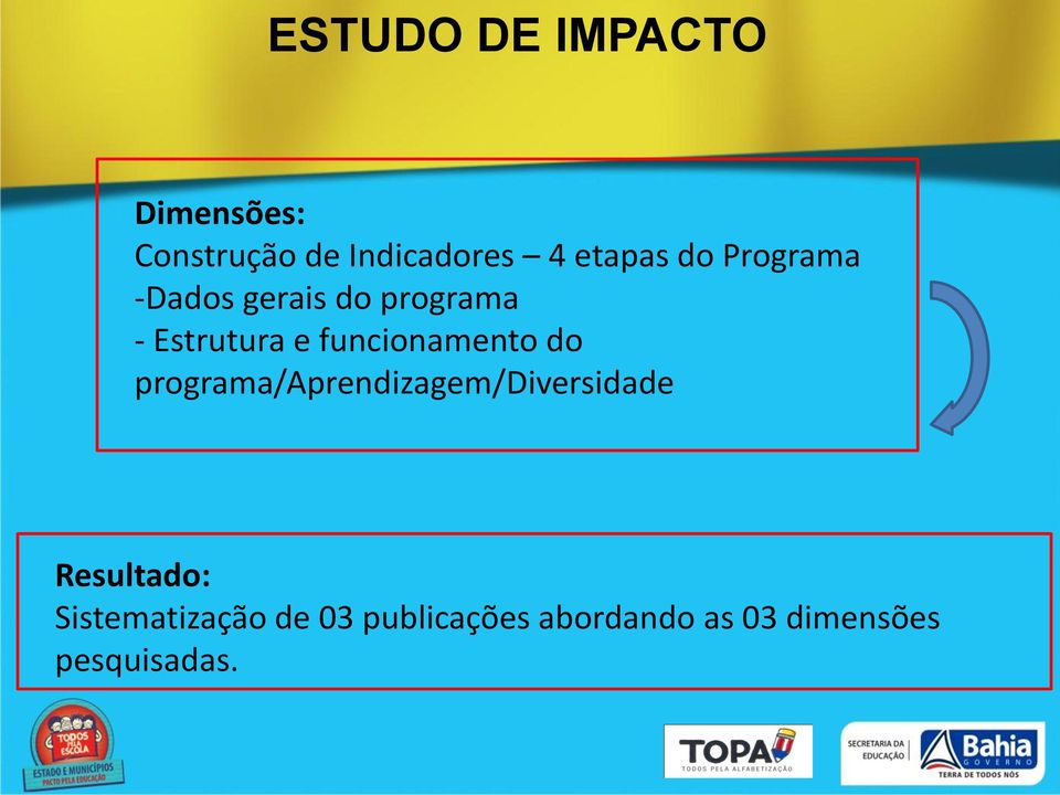 funcionamento do programa/aprendizagem/diversidade Resultado: