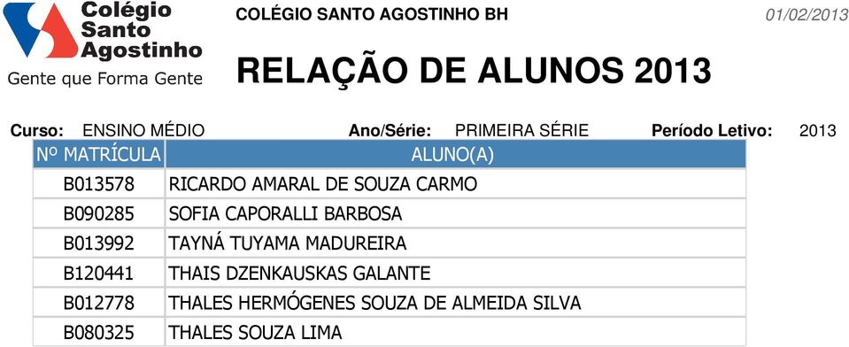 MADUREIRA B120441 THAIS DZENKAUSKAS GALANTE B012778 THALES