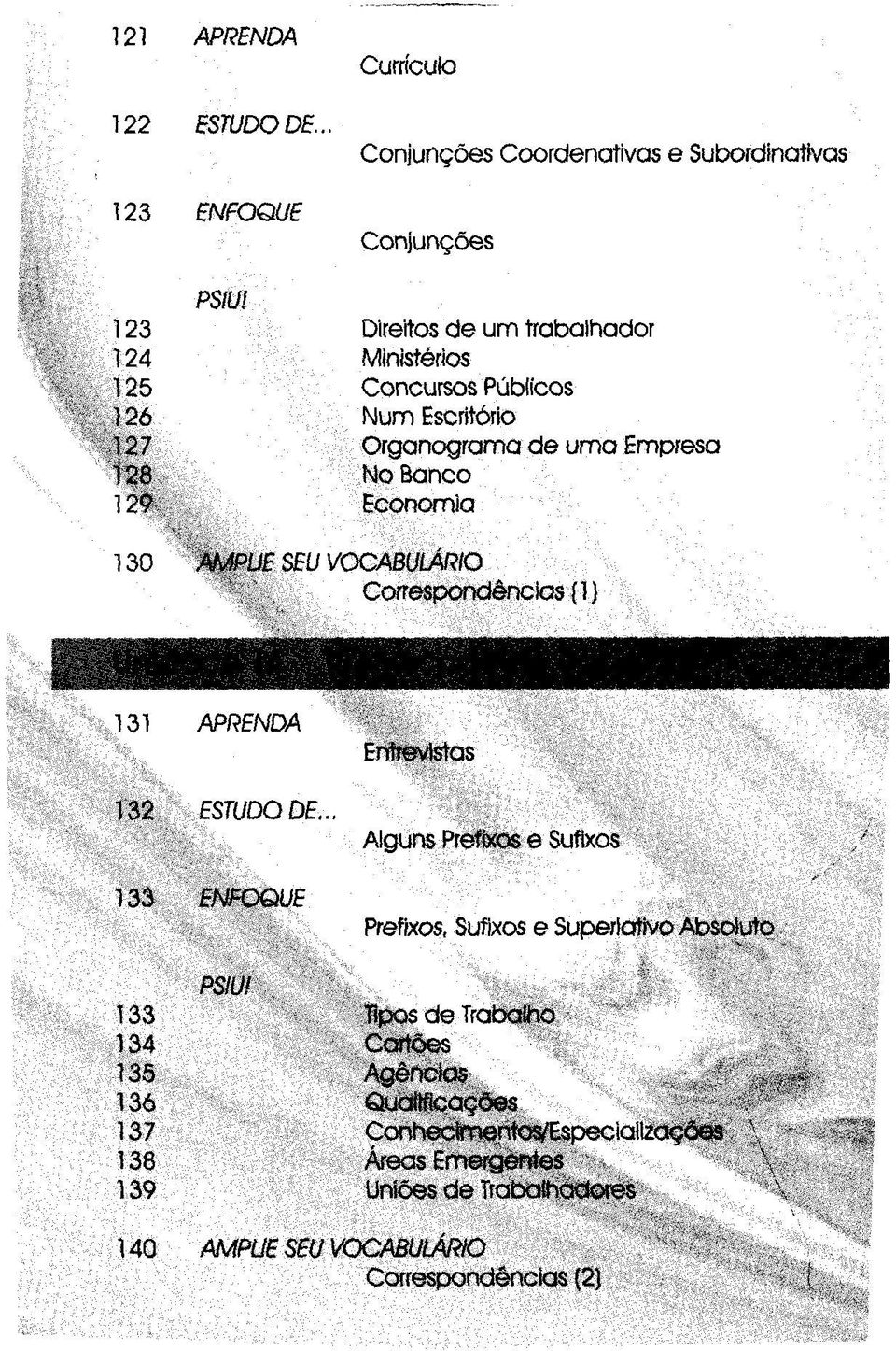 Num Escritório 12 7 Organograma de uma Empresa 128 No Banco 129 Economia 130 AMPUE SEU VOCABULÁRIO Correspondências (1 ),131 APRENDA 132 ESTUDO DE.