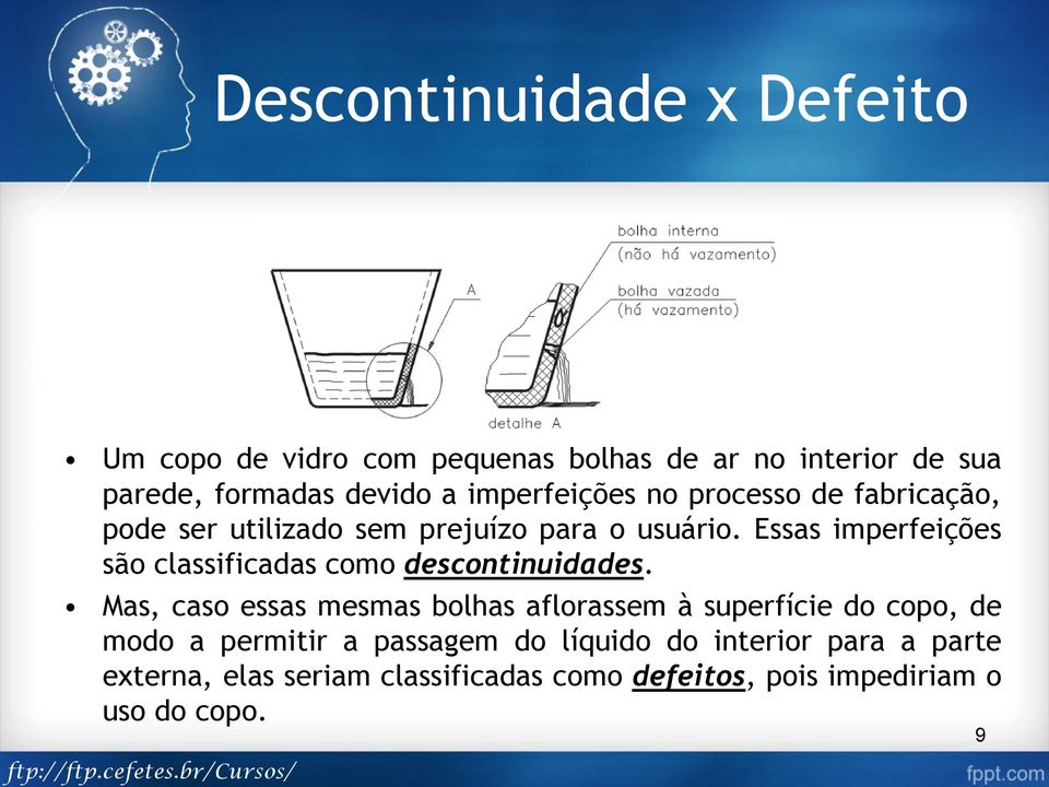 Essas imperfeições são classificadas como descontinuidades.