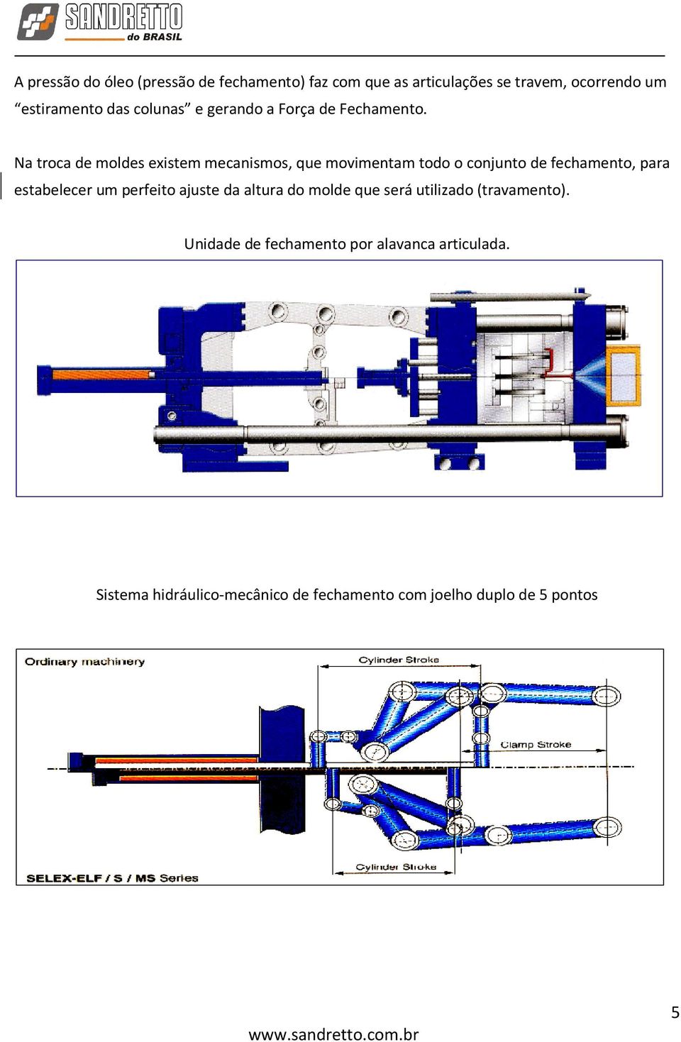 Na troca de moldes existem mecanismos, que movimentam todo o conjunto de fechamento, para estabelecer um