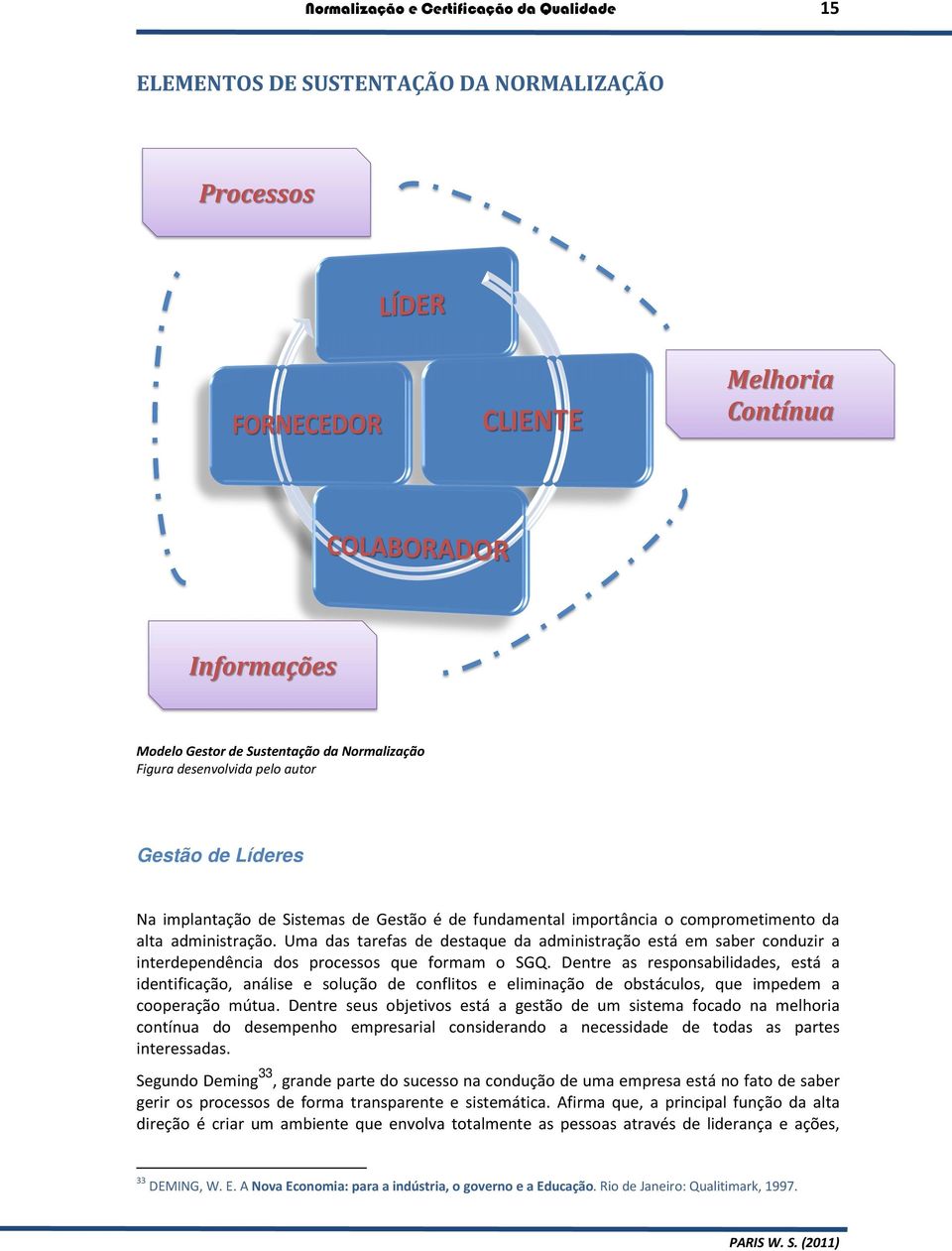 Uma das tarefas de destaque da administração está em saber conduzir a interdependência dos processos que formam o SGQ.