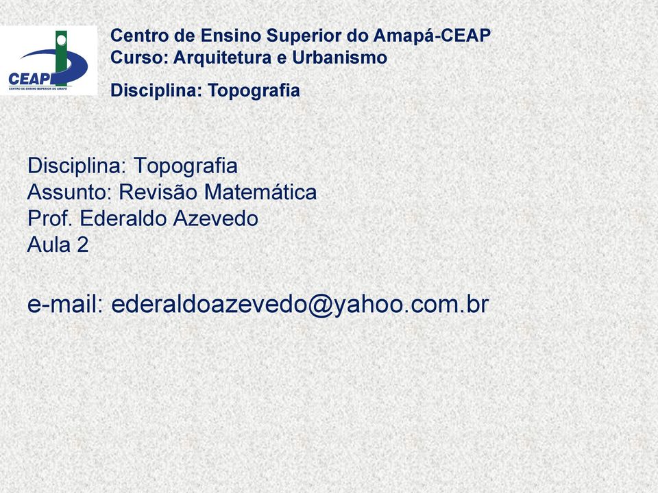 Ederaldo Azevedo Aula 2