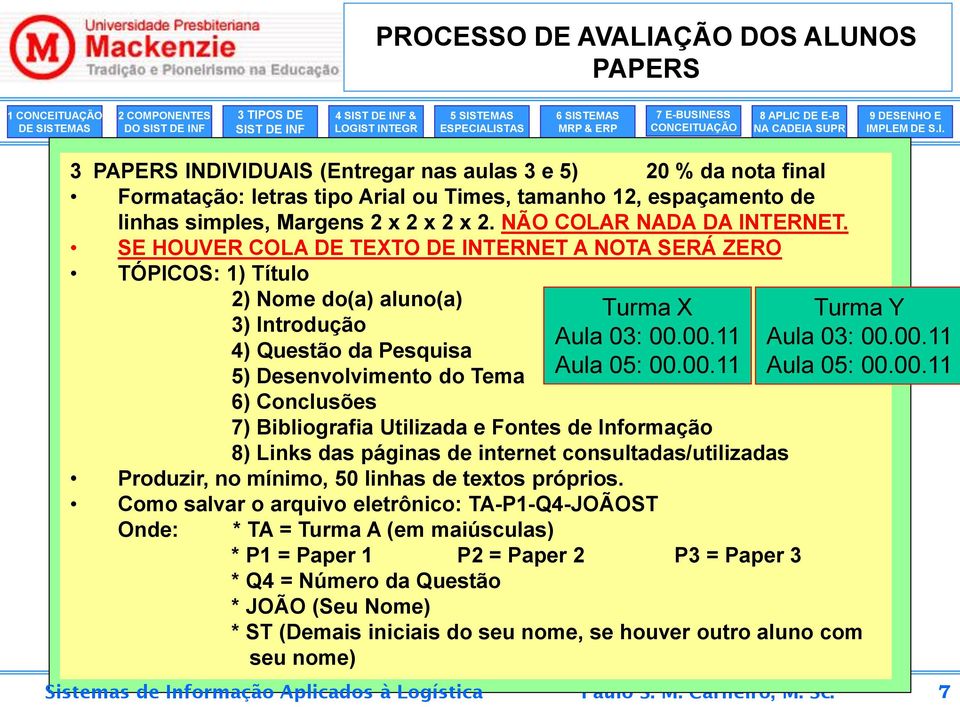 SE HOUVER COLA DE TEXTO DE INTERNET A NOTA SERÁ ZERO TÓPICOS: 1) Título 2) Nome do(a) aluno(a) 3) Introdução 4) Questão da Pesquisa 5) Desenvolvimento do Tema 6) Conclusões 7) Bibliografia Utilizada