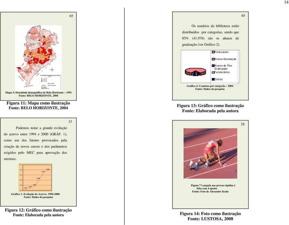 BELO HORIZONTE, 2004 Gráfico 2: Usuários por categoria 2004 Fonte: Dados da pesquisa Figura 13: Gráfico como ilustração Fonte: Elaborada pela autora 37 Podemos notar a grande evolução do acervo entre