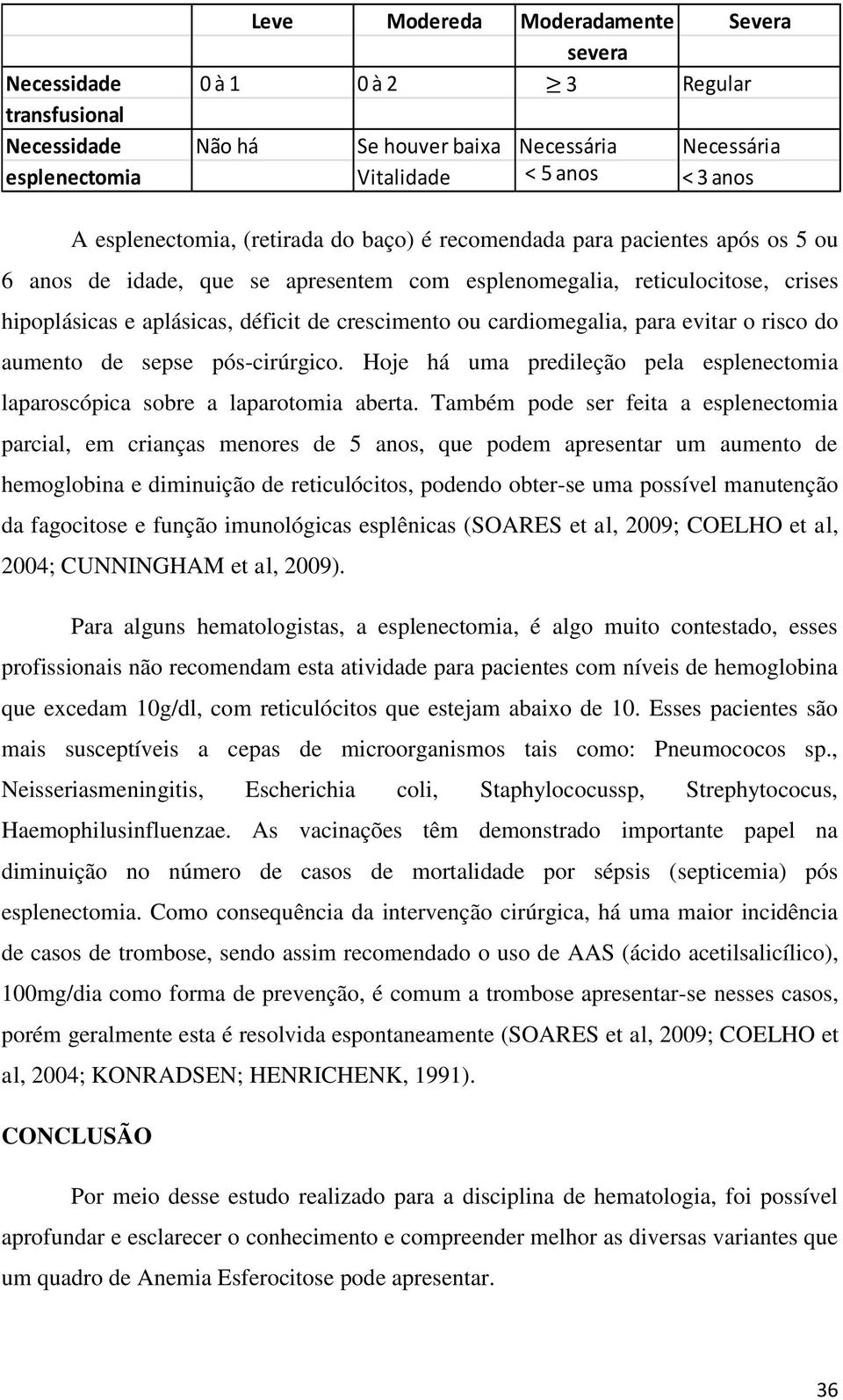 crescimento ou cardiomegalia, para evitar o risco do aumento de sepse pós-cirúrgico. Hoje há uma predileção pela esplenectomia laparoscópica sobre a laparotomia aberta.