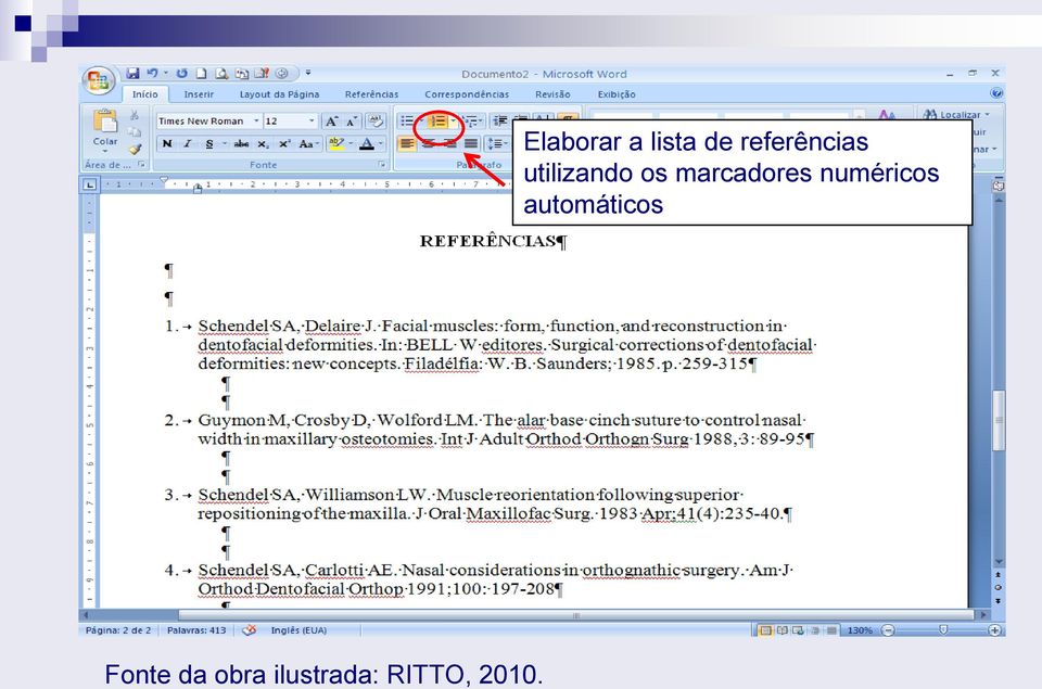 Elaborar a lista de