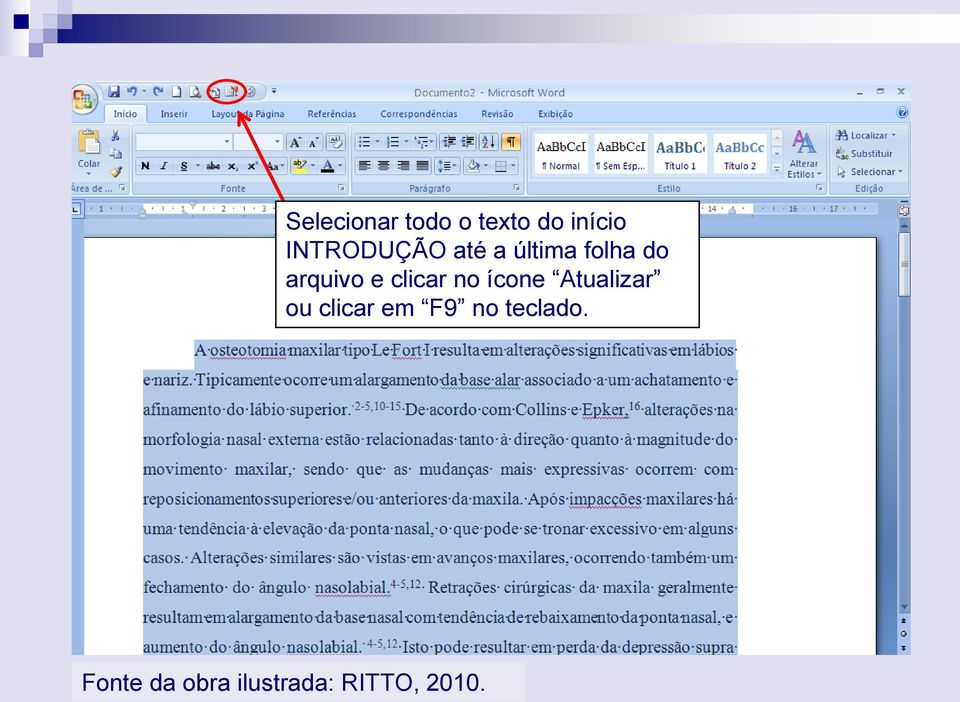 e clicar no ícone Atualizar ou clicar em