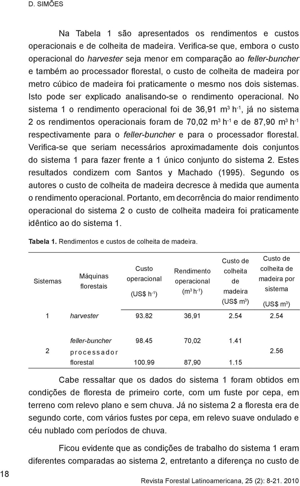 praticamente o mesmo nos dois sistemas. Isto pode ser explicado analisando-se o rendimento operacional.