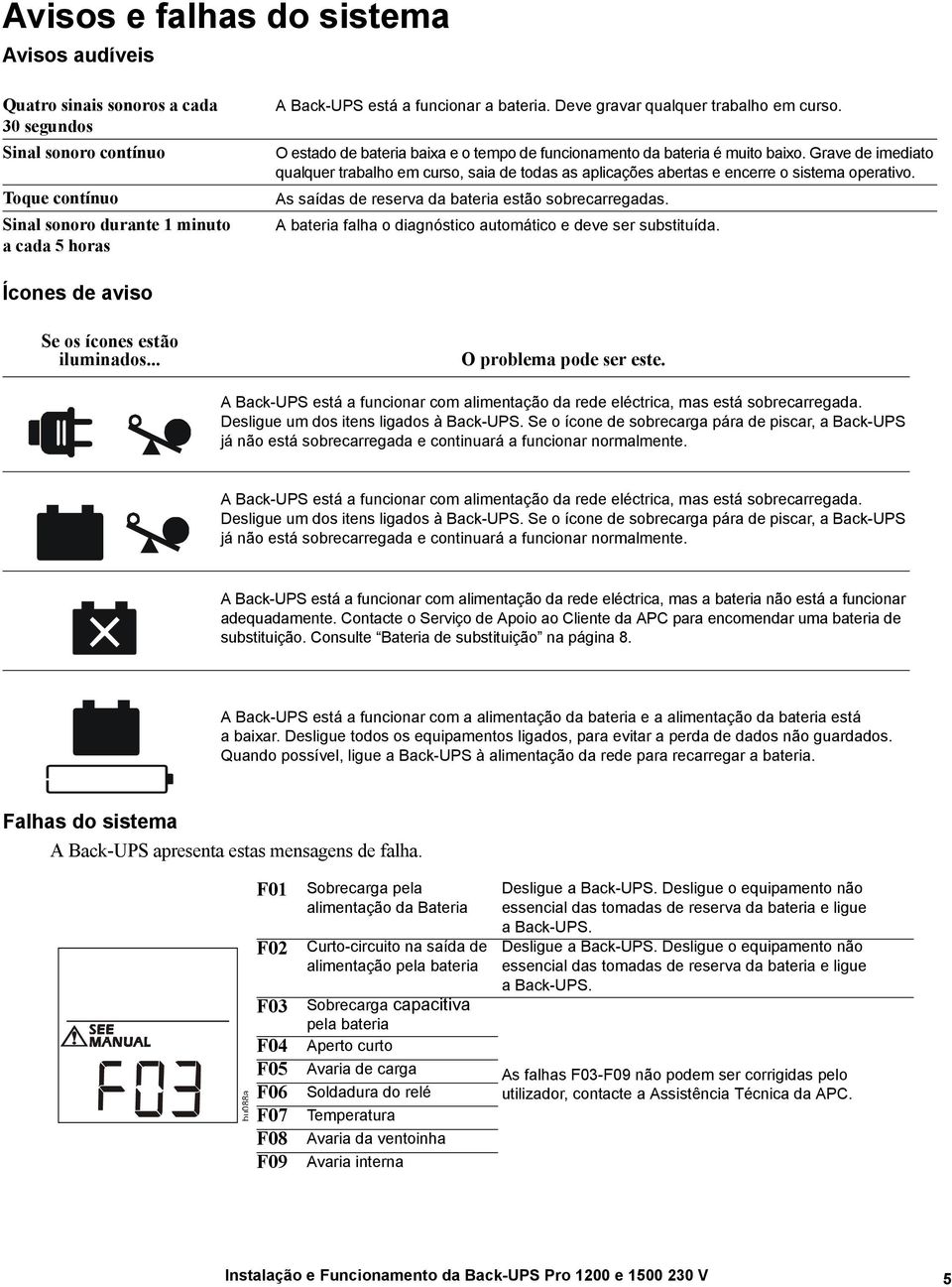 Grave de imediato qualquer trabalho em curso, saia de todas as aplicações abertas e encerre o sistema operativo. As saídas de reserva da bateria estão sobrecarregadas.