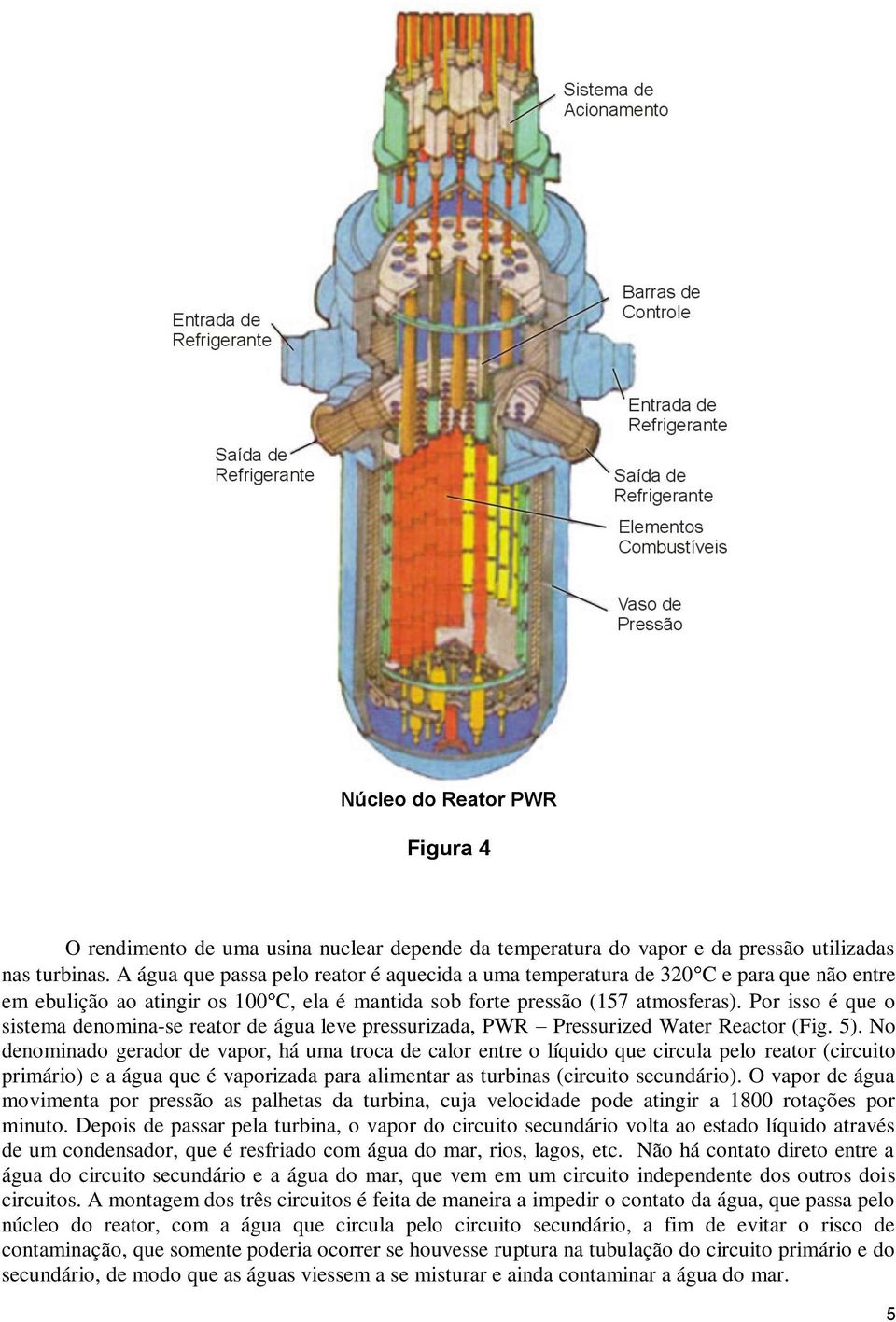Por isso é que o sistema denomina-se reator de água leve pressurizada, PWR Pressurized Water Reactor (Fig. 5).